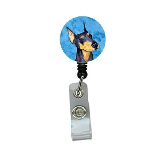 Carolines Treasures SS4771-BU-BR Doberman Retractable Badge Reel Or Id Holder With Clip