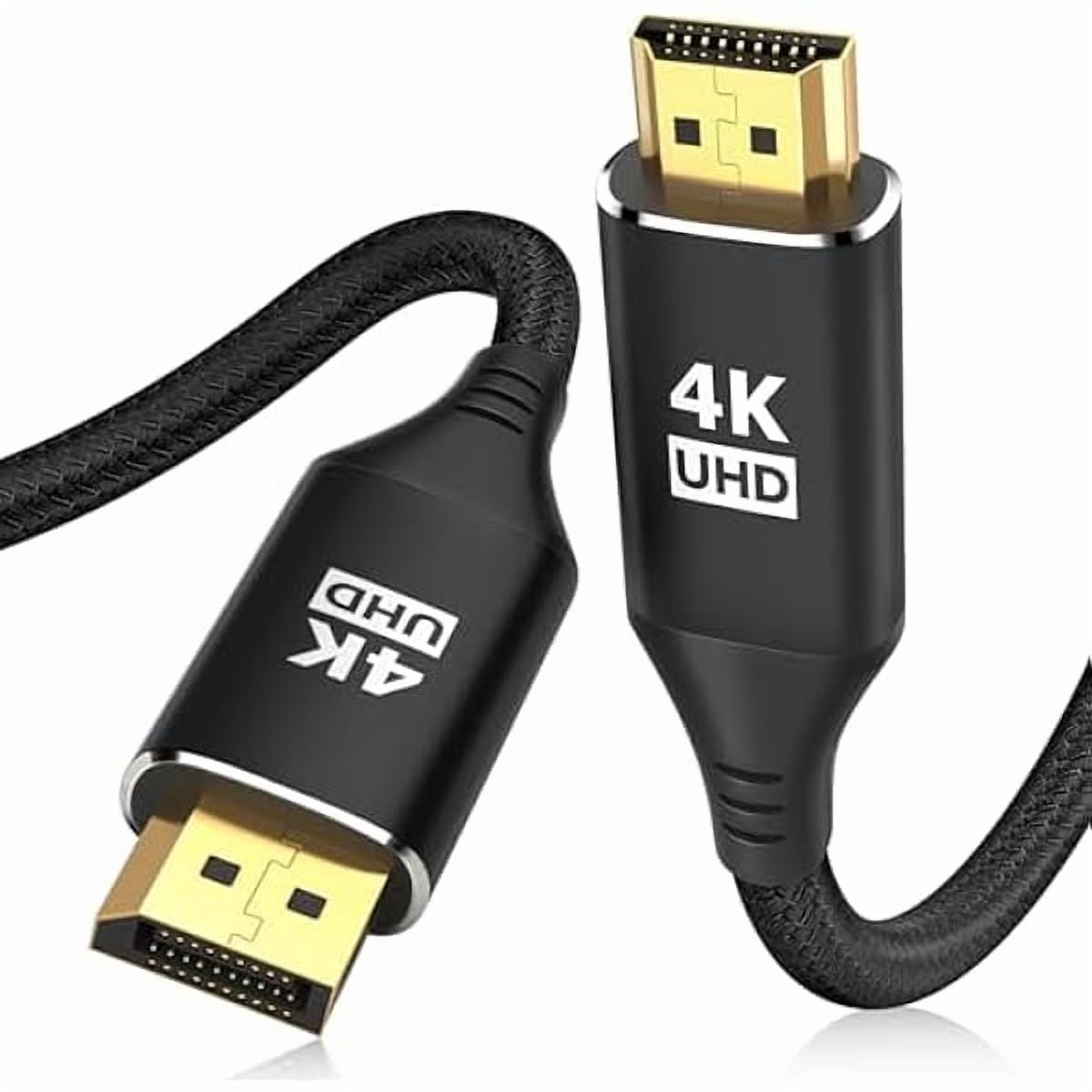 4K DisplayPort To HD Cable 6ft – Uni-Directional DP To HD Male, 4K@30Hz, Gold-Plated For PC, Laptop, Projector