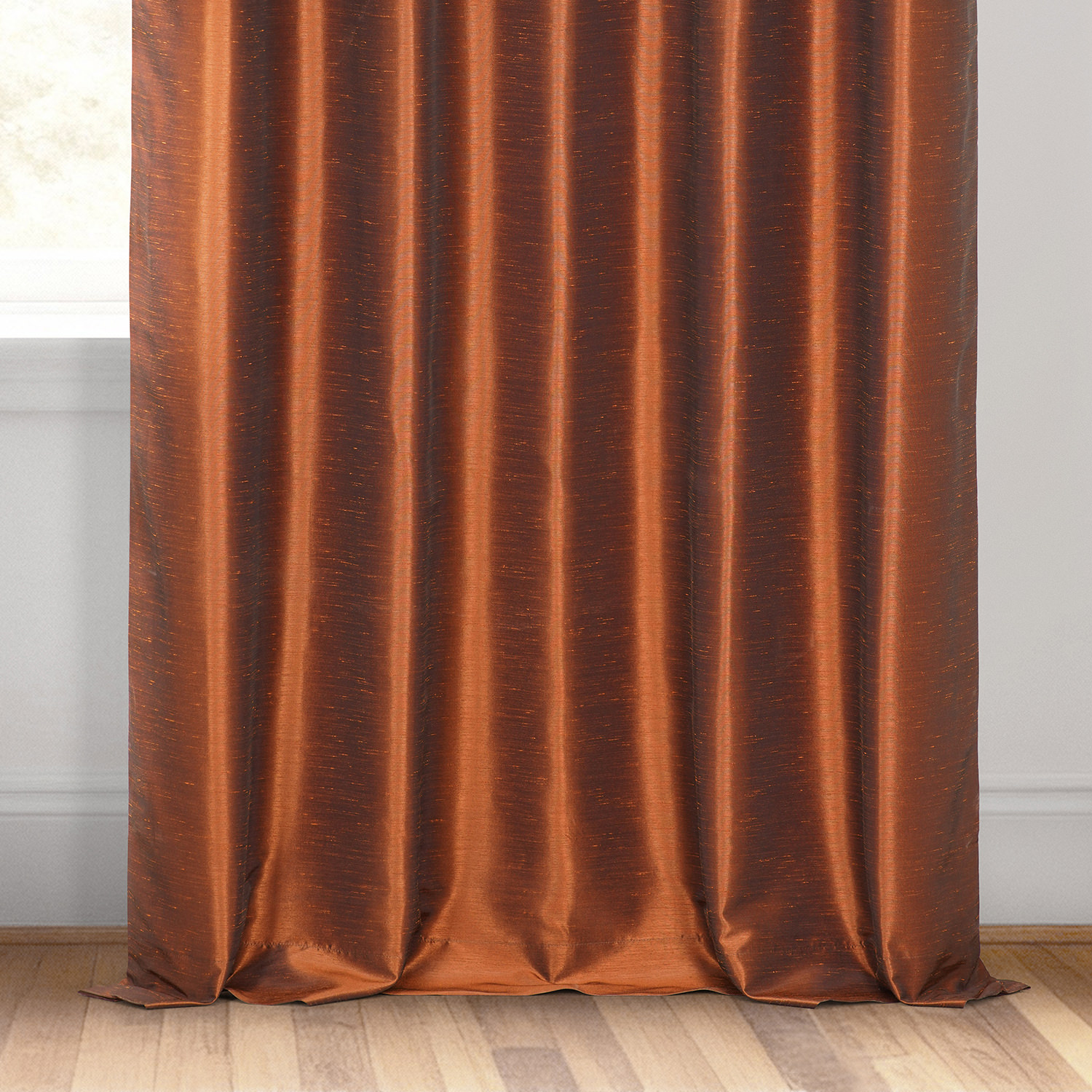 Half Price Drapes Copper Kettle Faux Dupioni Silk Blackout Curtains for Bedrooms (1 Panel),50WX 120L