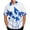 Blue, variant on IROINNID Men's Casual Turn down Printed Fashion Short-sleeved Blouse