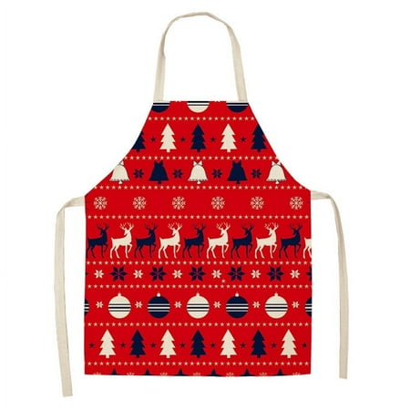 

Christmas Apron Adult Santa Claus Linen Apron Xmas Holiday Decorative Costume Accessory