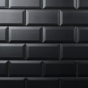 SomerTile Crown Heights Beveled Matte 3"x6" Black Ceramic Wall Tile (6.03 sq. ft. /Case)