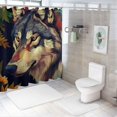 thumbnail image 7 of Orinice Wolf Flowers Leaves Bathroom Decor Set with Hooks, Colorful Luxurious Graphic Print Polyester Fabric Fashion Shower Curtain, Waterproof Home Bathroom Decoration Set 60x72, 7 of 7