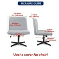 thumbnail image 2 of Armless Chair Slipcover Armless Office Desk Chair Cover Knitted Jacquard Modern Vanity Chair Cover Wide Seat Computer Task Chair Cover Mid Back Accent Chair Cover, 2 of 8
