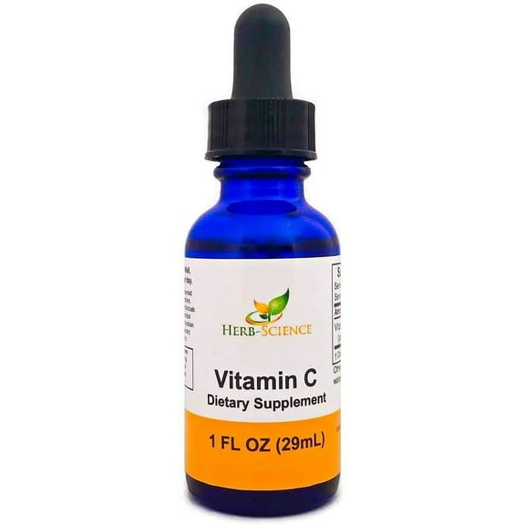 Liquid Vitamin C Drops - High Absorption, VIT C, Antioxidant Supplement, Higher Bioavailability Immune System Support, Alcohol Free - Herb-Science