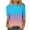 Sky Blue, variant on breaise Womens 3/4 Sleeve Eyelet Shirts T-Shirt Fashion Tie Dye Loose Breathable Tops Round Neck Casual Tunics Blouse Black M