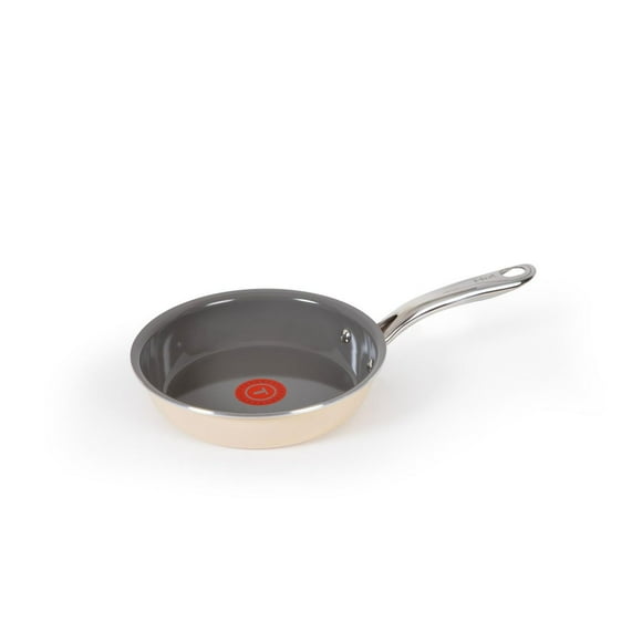 T-fal Excellence Ceramic Frypan 20cm,Cream, Ceramic Non-Stick Cookware