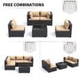 thumbnail image 6 of MRUAKA 5 Pieces Patio Conversation Set, Outdoor Sectional PE Rattan Wicker Furniture Seat,Khaki, 6 of 6