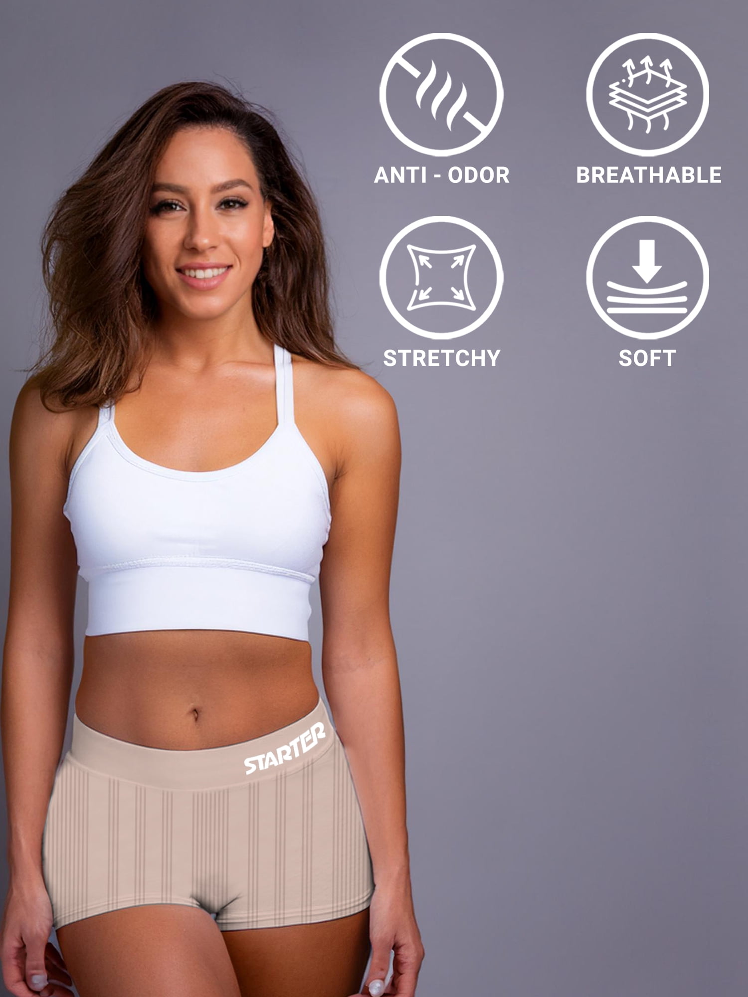 Starter Women's Seamless Boyshort Underwear, 6-pack