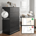 thumbnail image 5 of PUKNLY Tall 6-Drawer Dresser for Bedroom – Modern Chest of Drawers with Concealed Handles & Anti-Tip Kit, Vertical Wood Storage Cabinet for Living Room, Entryway or Hallway,Black, 5 of 12