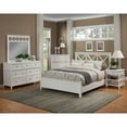 thumbnail image 2 of Benzara Mahogany Wood Standard King Panel Bed, White, 2 of 2
