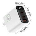 thumbnail image 3 of 65W GaN Charger with Digital Display - 3-in-1 USB C Fast Charging Block for Laptop/Phone, 3 of 8