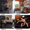 thumbnail image 2 of 0.79in Thick 24 Sq Ft Exercise Equipment Mats, 6 Tiles Upgraded Rubber Top with High Density EVA Foam, Large Interlocking Puzzle Gym Flooring for Home Gym, Heavy Weight Workout,Black & White, 2 of 4