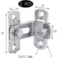 thumbnail image 2 of Cerradura de puerta en ángulo recto, 2 piezas, cerradura de puerta de granero, pestillo plegable, pestillo deslizante de acero inoxidable de 90 grados, pequeño perno de puerta con, 2 of 5