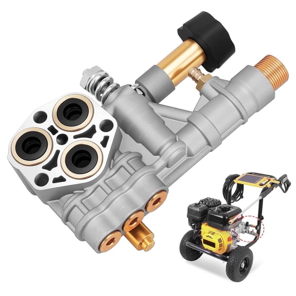 7108366 Pressure Washer Pump Head Assembly Complete For 510020 and 520006 Axial Pressure Washer Manifold