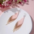 thumbnail image 4 of GHSDFBB Native Beaded Tassel Earrings Boho-Handmade Seed Bead Statement Fringe Drop Earrings for Women Dangling, 4 of 6
