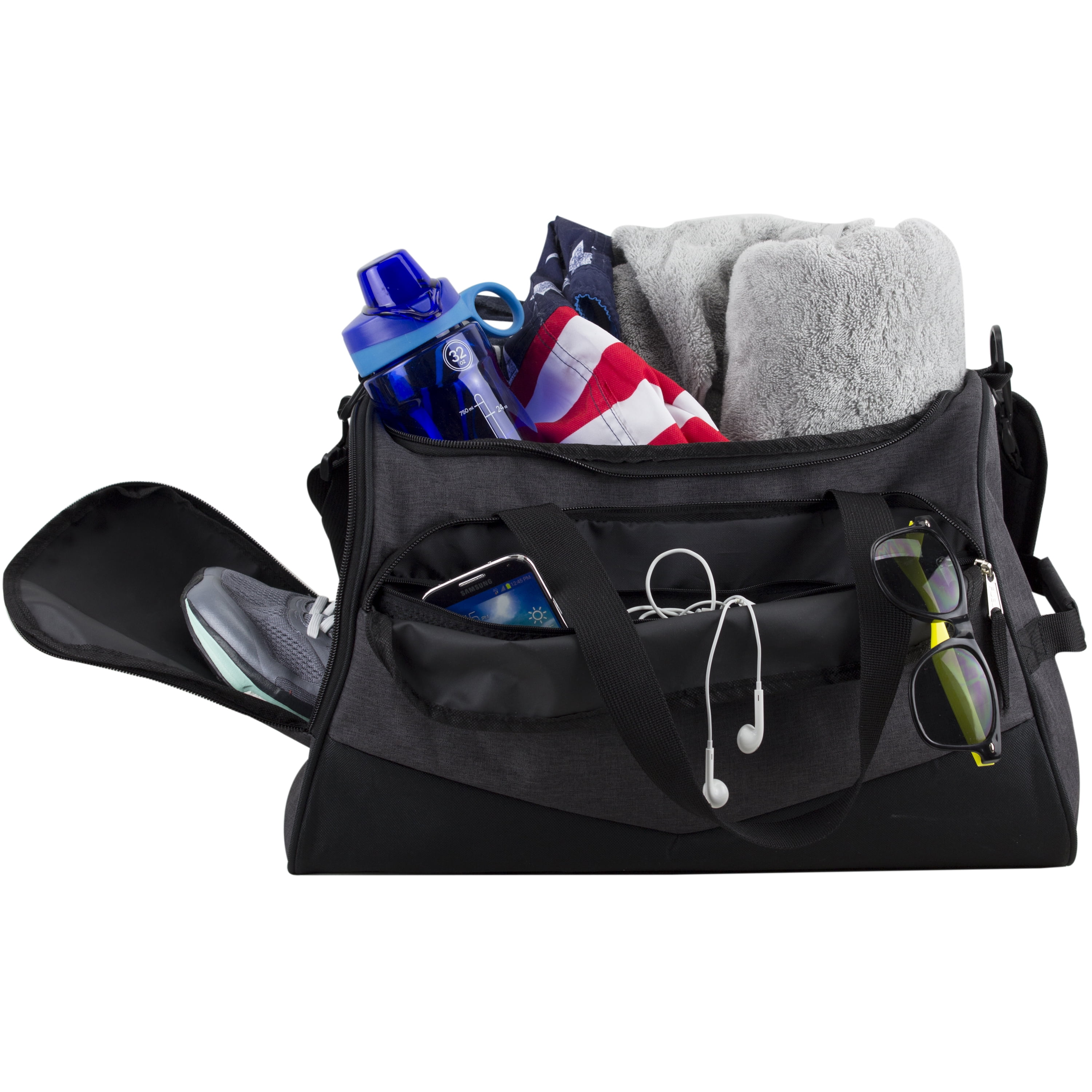 Fuel Sport Multifunctional Lightweight Duffel, Grey & Black