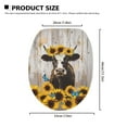 thumbnail image 6 of ZUXONGSY Cow Sunflower Toilet Lid Seat Cover Machine Washable Seat Covers Butterfly Easy to Install Toilet Lid Cover Keep Dust Stain Off Bathroom Accessories Decoration, 6 of 6