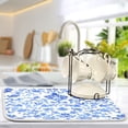 thumbnail image 4 of Iauyy Dish Drying Mat for Kitchen Counter, Super Absorbent & Hanging 16x18 / 18x24 Inch (S/M) Elegant Watercolor Porcelain, 4 of 8