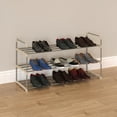 thumbnail image 5 of Somerset Home 3-Tier Stackable Shoe Rack Organizer - 40.9"x21.2" Shoe Shelf Organizer for 15 Pairs Sneakers, Heels, Boots (Gray), 5 of 8