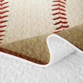 thumbnail image 5 of Erosebridal Sports Balls Flag Quilt King, Vintage Football King Coverlet Set for Boys and Girls, 3 Pieces, 5 of 7