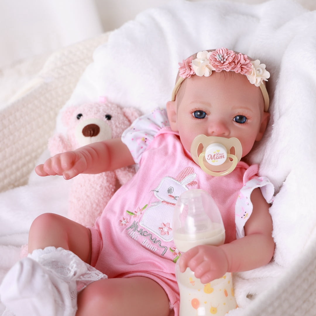 RSG 17-Inch Reborn Baby Dolls - Soft Cloth Body Dolls Real Life Dolls with Accesores Gift Box for Collection or Kids Age 3 +