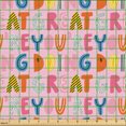 thumbnail image 2 of Ambesonne Expression Fabric by the Yard Upholstery, Positive Lettering Plot, 2 Yards, Multicolor and Pale Pink, 2 of 5