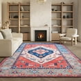 thumbnail image 5 of SAFAVIEH Tucson Barrfind Traditional Machine Washable Area Rug, 9' x 12', Rust/Blue, 5 of 15