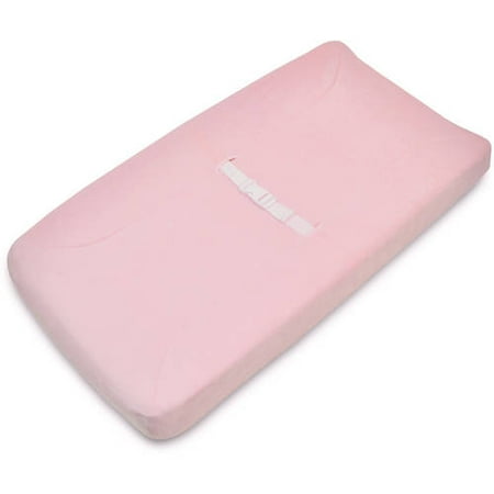 American Baby Company Heavenly Soft Chenille Fitted Contoured Changing Pad Cover, Pink, for