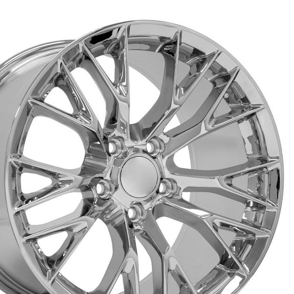 OE Wheels CV22 18 Inch Rims Fit Corvette C7 Z06 Style 5x120.65 18x8.5 / 18x10.5 Chrome - Hollander 5734 (Set of 4)