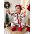 thumbnail image 4 of RUINIXCW Newborn Baby Girl Boy Christmas Outfit Footed Romper Infant Girl Boy Xmas Fall Winter Clothes Long Sleeve Zipper Footie Jumpsuit Hat Set, 4 of 10