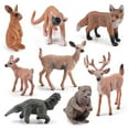 thumbnail image 2 of Conjunto de 8 figuras de animales del bosque: ciervo, zorro, ardilla, conejo, microanimales realistas., 2 of 5
