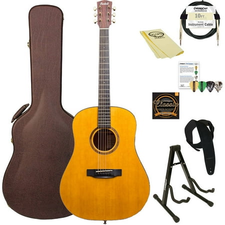 1964 Natural - Bedell Guitars 1964 Series Dreadnought Acoustic-Electric Guitar with ChromaCast Accessories, Natural Finish