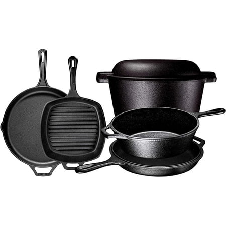 BRUNTMOR | PRE SEASONED CAST IRON 6 PIECE BUNDLE GIFT SET DOUBLE DUTCH MULTI
