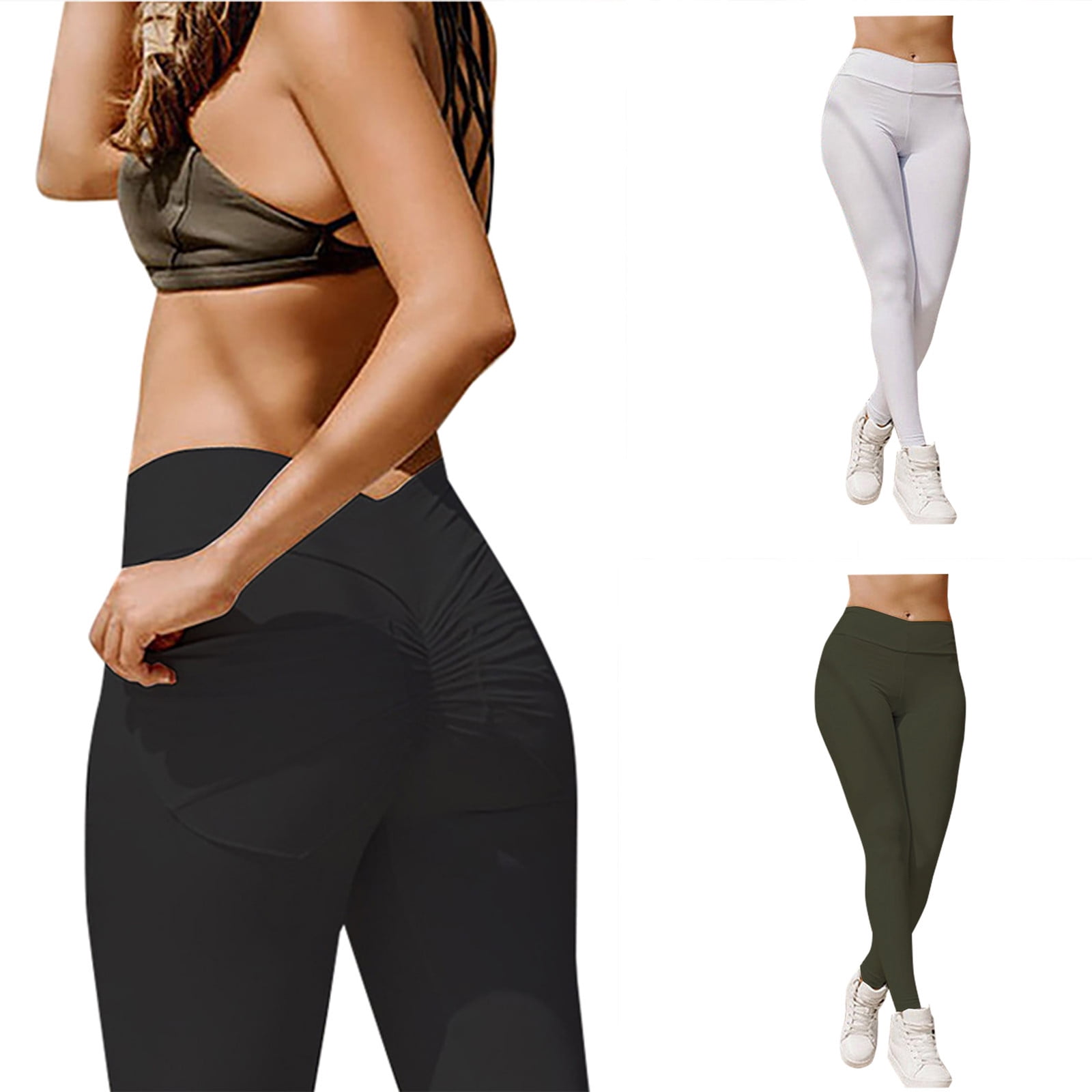 Canada Day Kcavykas Christmas Gifts Women s Fitness Sports Stretch High Waist Skinny Sexy Yoga Pants with Pockets Walmart
