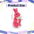 thumbnail image 3 of Jierger 13 Inch Flocked Bunnies Decorations Artificial Moss Bunny Figurine with Fake Flower Ribbon Bow Tie Large Size Furry Flocked Standing Rabbit Statues for Home Kitchen Table Decor, 3 of 8