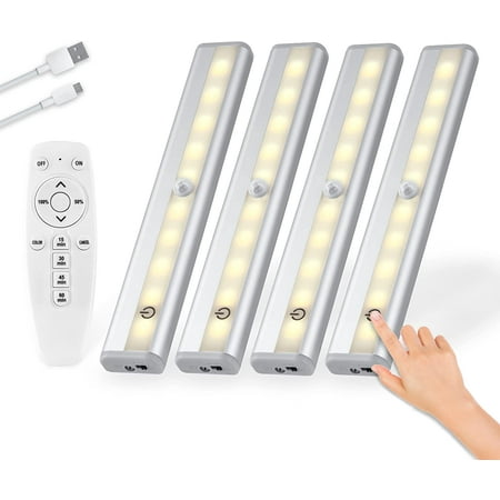 Hsd Remote Control Under Cabinet Lighting 4packs 1000mah 20 Led Rechargeable Dimmable Closet Lights Wireless Counter Light For Kitchen Shelf Hallway Stairs Timing Multiple Colors Canada Hsd Remote Control Under Cabinet, Rechargeable Under Cabinet Lighting With Remote