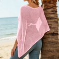 thumbnail image 4 of Women Asymmetrical Off Shoulder Beach Cover Up Wrap Sun Shawl,Pink,One Size, 4 of 5