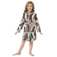 thumbnail image 6 of FORMRS Niños Bathrobe Unisex Hooded Robe Soft Plush Pajamas Sleepwear, Size 7-9T, Geometric Pattern, 6 of 7