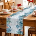 thumbnail image 5 of Vintage Coastal Coral Table Runner 70 Inches, Nautical Blue Conch Starfish Ocean Bed Runner Dresser Scarves Tabletop for Indoor Outdoor Parties/Ceremony/Banquet, 13" x 70", 5 of 9