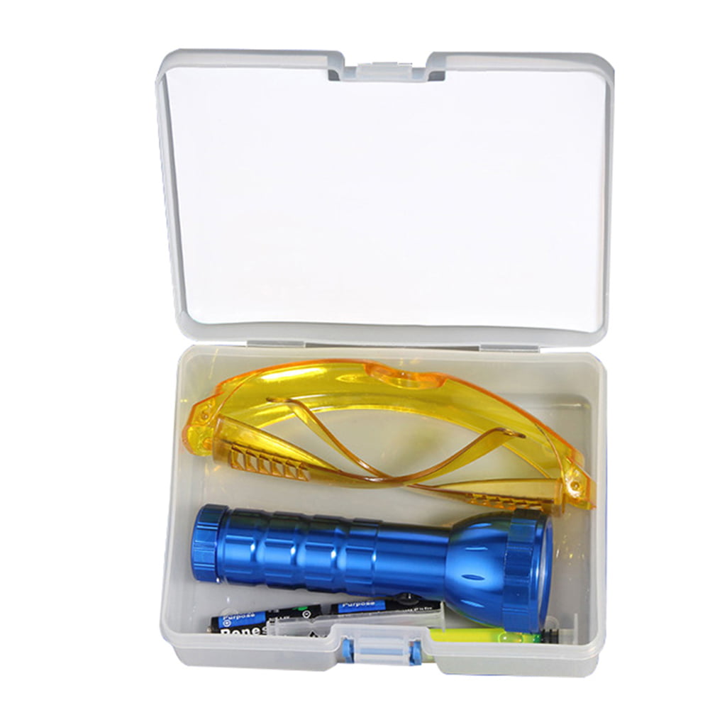 Air Conditionin AC System Leak Test Detector Kit LED UV Flashlight Glasses Dye 