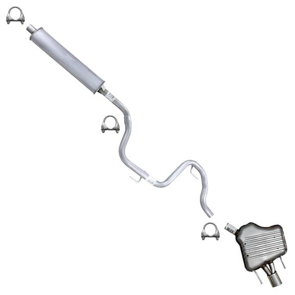 Northeastern Exhaust Resonator Pipe & Muffler Fits 2004-2008 & 2010-2011 Saab 9-3 2.0L - Direct Fit | Stainless Steel System Kit