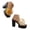 Yellow, variant on Women's Chunky Heel Sandals Platform Slip on Flower Slides High Block Heeled Leather Footbed Dress Shoes for Vacation Blue Size 8