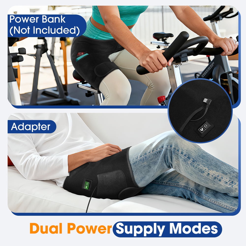 CNV R-e-d L-i-g-h-t Therapy Belt for Hip Joints Sciatica Pain Relief Groin Leg Warmer Electric Heated Vibration Hip Massager