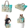 thumbnail image 2 of ZUXONGSY Seashell Starfish Print 2 Pieces Work Bag and Wallet for Women Lightweight Top Handles Shoulder Bag Work Bag Satchel Handbags with Credit Card Holder Wallet for Tours Hiking, 2 of 5