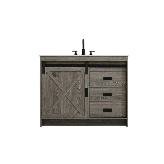 Elegant Kitchen and Bath Austin 42 inch Single Bathroom Vanity in Rustic Grey