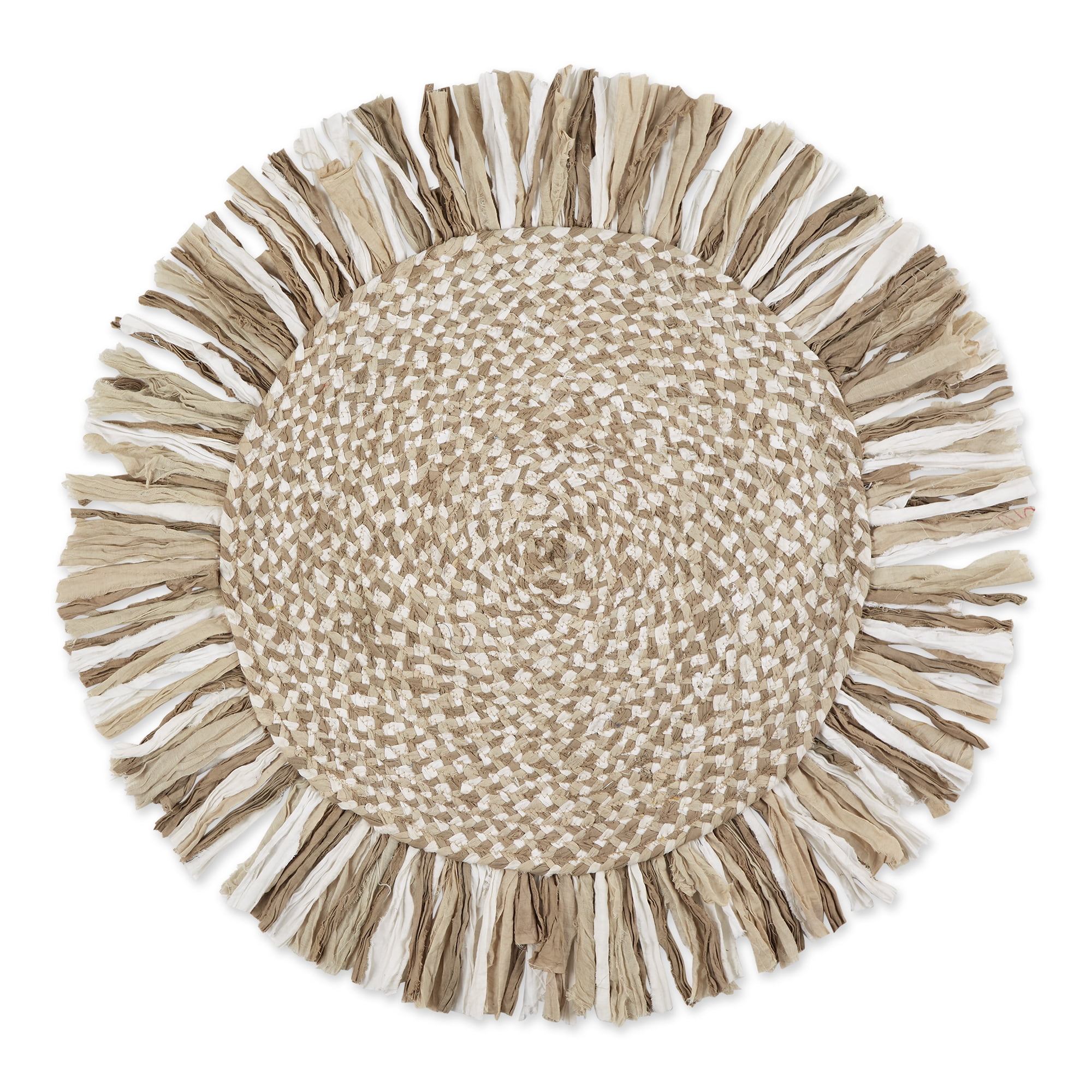 StoneOff White Rag Rug 3 Ft Round