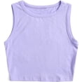 thumbnail image 1 of playera básica sin mangas con cuello redondo y espalda cruzada para mujer Púrpura claro G Púrpura claro G Xishao ropa, 1 of 2