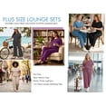 thumbnail image 4 of SHOWMALL Women's Plus Size 2 Piece Outfits Casual Matching Sets Short Sleeve Pleated Top and Wide Leg Pants Lounge Set with Pockets, XL-5XL, 4 of 9