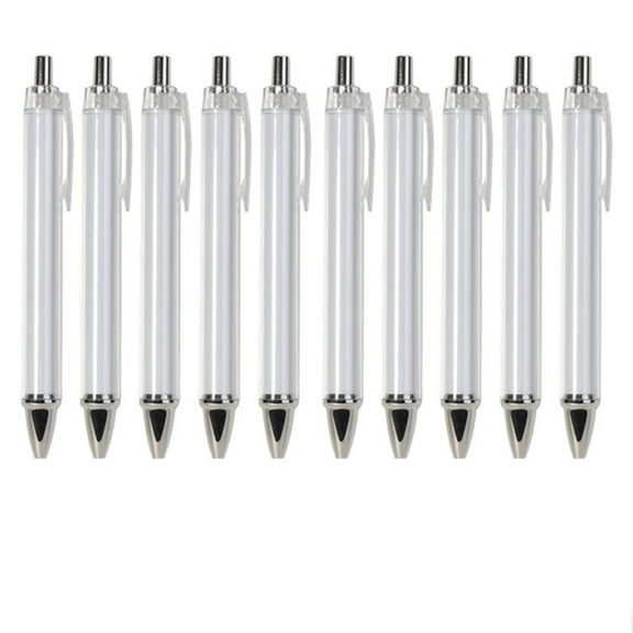 10Pcs Retractable Ballpoint Pen for Heat Transfer Printing Sublimation Pen Heat Transfer Ballpoint Pen for Student